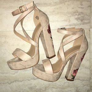 Charlotte Russe - embroidered platform heels